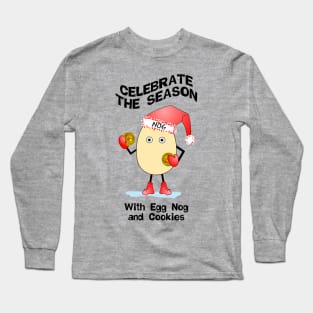 Santa Hat Egg Nog Long Sleeve T-Shirt